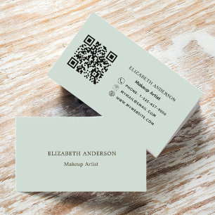 Sage green qr code visitenkarte