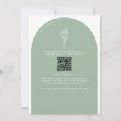 Sage Green QR Code Wedding Arch 2 in 1 Einladung (Rückseite)