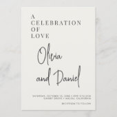 Sage Green QR Code Wedding Minimalist Script Photo Einladung (Vorderseite)