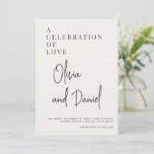 Sage Green QR Code Wedding Minimalist Script Photo Einladung (Stehend Vorderseite)