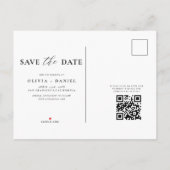 Sage Green QR Code Wildblume Blumenhochzeit Ankündigungspostkarte (Rückseite)