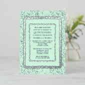 Sage Green Quinceañera Einladung Glam Sparkle (Stehend vorne)