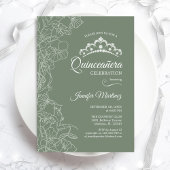 Sage Green Quinceanera Party Einladung