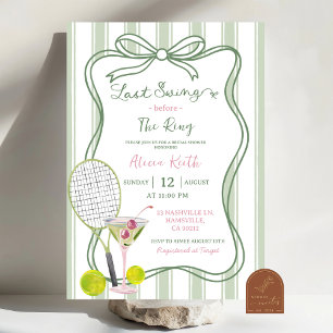 Sage Green Quirky Tennis Brautparty Einladung
