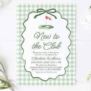 Sage Green Rahmen Golf Neues Club-Mitglied Baby Sh Einladung