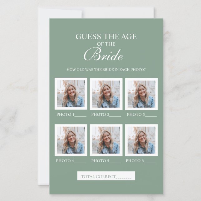 Sage Green rät das Zeitalter des Bride Paper Blatt (Vorderseite)