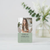 Sage Green Real Estate Agent Photo  Visitenkarte (Stehend Vorderseite)