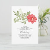 Sage Green Red Floral Boho Wedding Einladung (Stehend Vorderseite)
