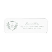 Sage Green Regency Wappen Monogram Wedding Address (Vorne)