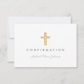 Sage Green Religious Cross Confirmation RSVP Karte (Rückseite)