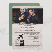 Sage Green Reno Passport Hochzeit Einladung (Vorne/Hinten)