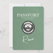 Sage Green Reno Passport Hochzeit Einladung (Rückseite)