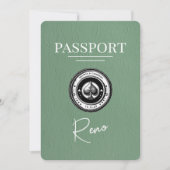 Sage Green Reno Passport Save the Date (Vorderseite)