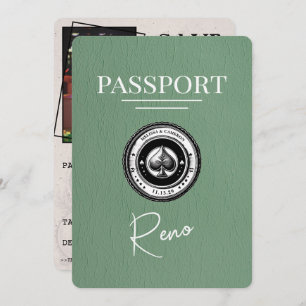 Sage Green Reno Passport Save the Date