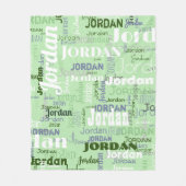 Sage Green Repeating Name Pattern Modern Fleecedecke (Vorderseite)