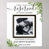 Sage Green Reserved Seat Wedding Sign gestorben Poster (Vorne)