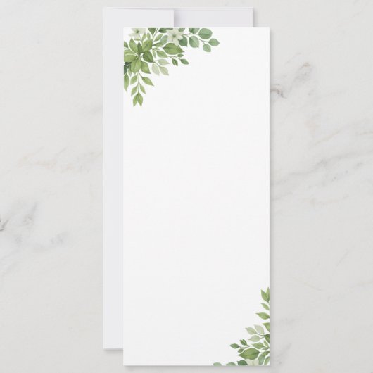 Sage Green reserviert Sitzplatze Hochzeitsstuhl Ta Einladung (Rückseite)