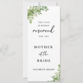 Sage Green reserviert Sitzplatze Hochzeitsstuhl Ta Einladung (Vorderseite)