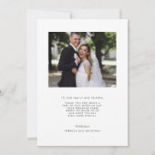 Sage Green Retro Foto Hochzeit Danke Karte (Rückseite)