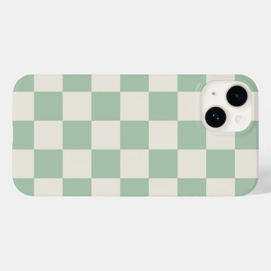 Sage Green Retro Karo Case-Mate iPhone Hülle (Rückseite (Horizontal))