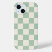 Sage Green Retro Karo Case-Mate iPhone Hülle (Rückseite)