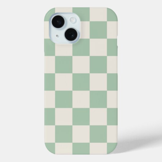 Sage Green Retro Karo Case-Mate iPhone Hülle (Rückseite)