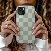 Sage Green Retro Karo Case-Mate iPhone Hülle