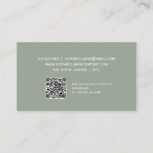 Sage Green | Retro-Skript mit QR-Code Visitenkarte (Rückseite)