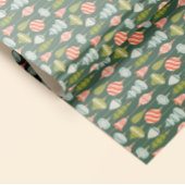 Sage Green Retro Weihnachtsbaum Ornamente Geschenkpapier