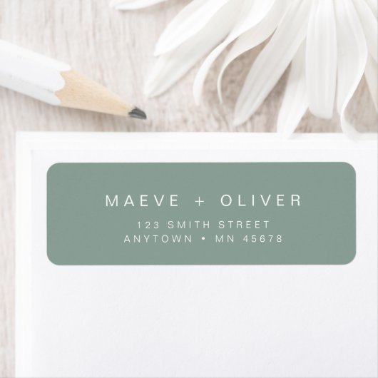 Sage Green Return Address Label Modern Minimalisti (Insitu)