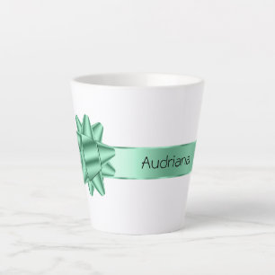 Sage Green Ribbon Bow Weihnachten Milchtasse