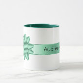 Sage Green Ribbon Bow Weihnachten Tasse (Zentrum)