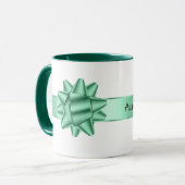 Sage Green Ribbon Bow Weihnachten Tasse (Vorderseite Links)