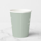Sage Green Roman Numerals Monogram Wedding Pappbecher (Rechts)
