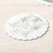 Sage Green Romance Hochzeitseinladung Untersetzer (angewinkelt)