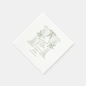 Sage Green Romance - Hochzeitstermin Serviette (Ecke)