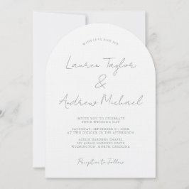 Sage Green Romantic Modern Arch Wedding Invitation Einladung