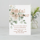 Sage Green & Rose Gold Brautparty Folieneinladung (Stehend vorne)