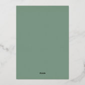 Sage Green Rose Gold Foil Modernes Brautparty Folieneinladung (Rückseite)