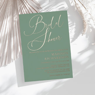 Sage Green Rose Gold Folie Moderne Brautparty Folieneinladung