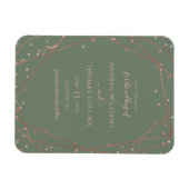 Sage Green Rose Gold Geometric Save the Date Magnet (Horizontal)