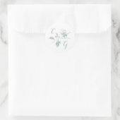 Sage Green Rose Line Art Monogram Wedding Runder Aufkleber (Tasche)
