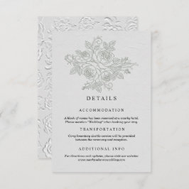 Sage Green Rose Wedding Details Card Begleitkarte