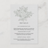 Sage Green Rose Wedding Details Card Begleitkarte (Vorderseite)