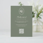 Sage Green Rose Wedding Details RSVP Karte (Stehend Vorderseite)