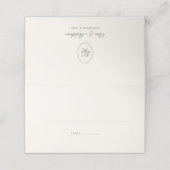 Sage Green Rose Wedding  Platzkarte (Außenseite Aufgefaltet)