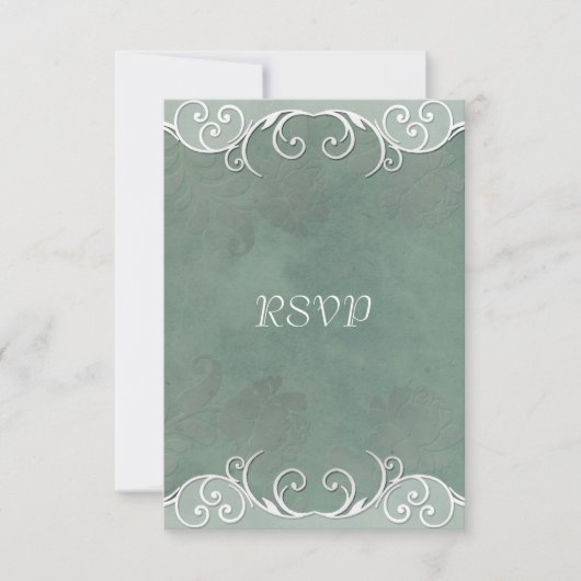 Sage Green Rose Wedding RSVP Notes Karte (Vorderseite)