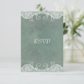 Sage Green Rose Wedding RSVP Notes Karte (Stehend Vorderseite)