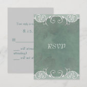 Sage Green Rose Wedding RSVP Notes Karte (Vorne/Hinten)