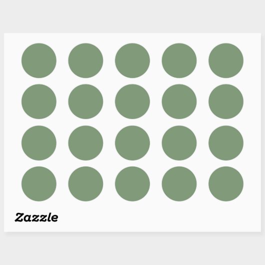 Sage Green Round Sticker (Blatt)